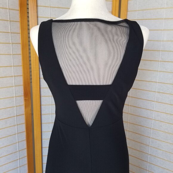 Isaac Mizrahi Black Evening Gown Maxi Dress Formal Mesh Detail Stretch Size 10 - Picture 6 of 12